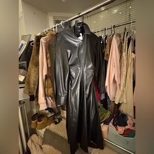 Zara long Coat leather